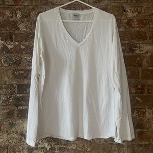 Acne Studios white v-neck longsleeve tee